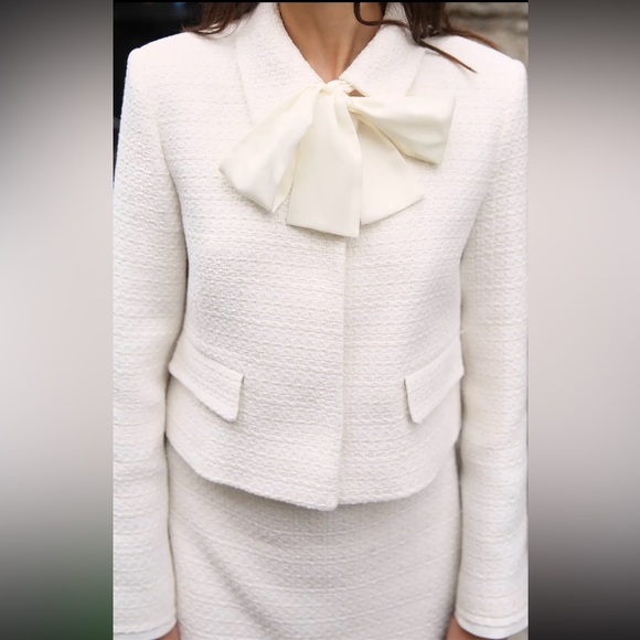 Zara Jackets & Blazers - New ZARA Bow Trim Textured Blazer